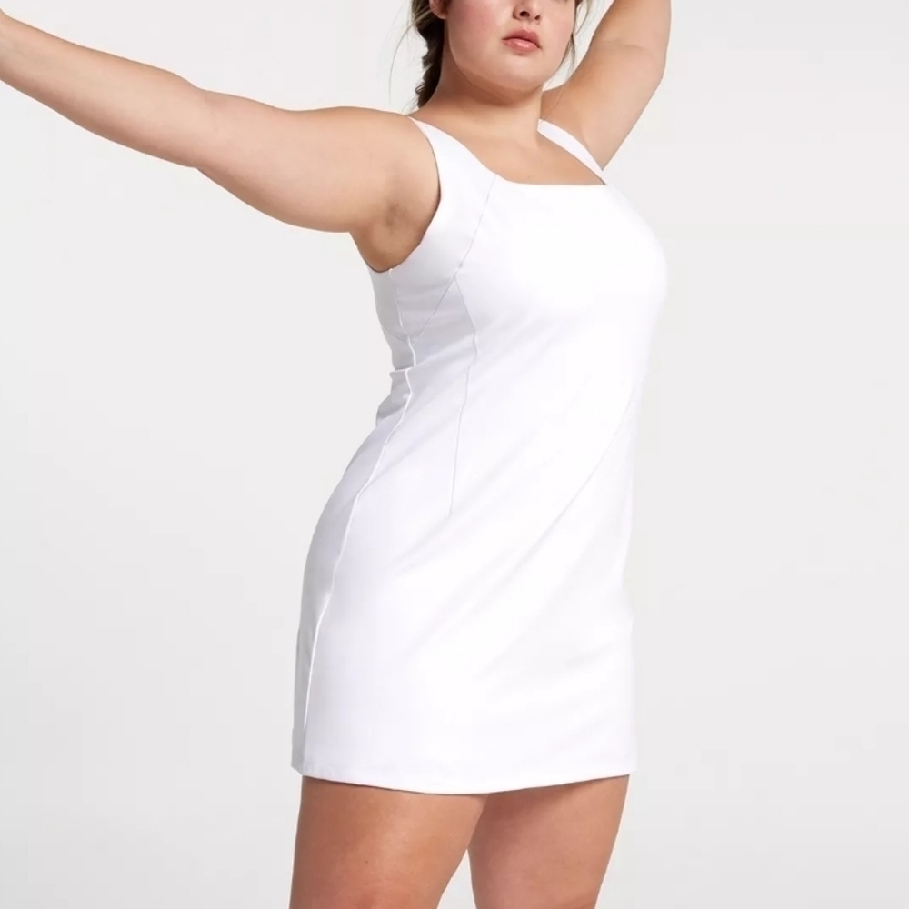 Calia by Carrie Underwood Inspire Scoop Back White Dress Size Large NWT